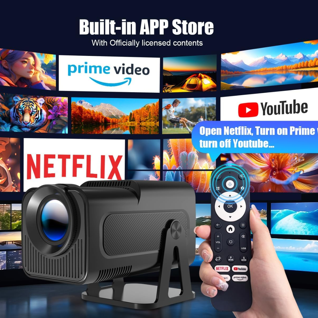 COREVISION | Proyector Portátil 4K, Full HD, Andorid Smart