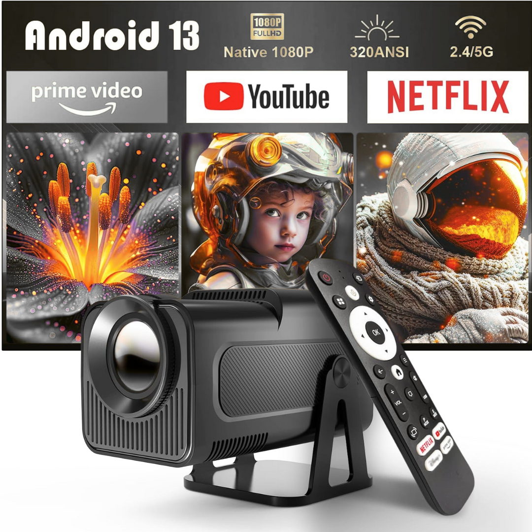 COREVISION | Proyector Portátil 4K, Full HD, Andorid Smart
